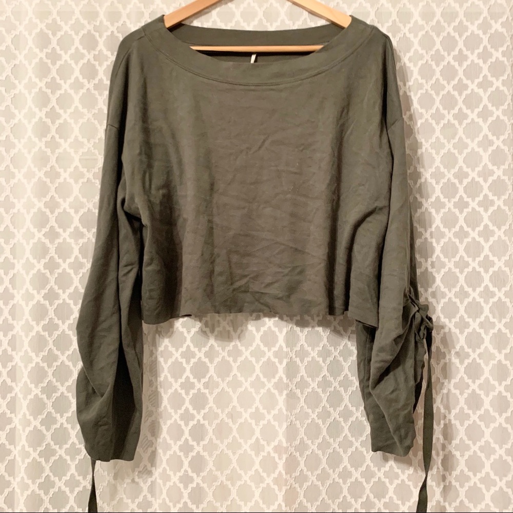 Army Green Free People Sweatshirt